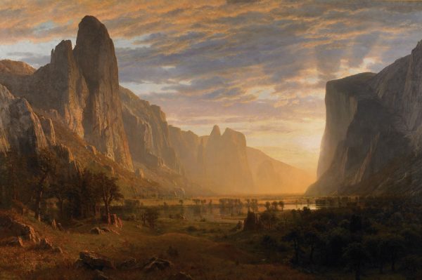 Looking Down The Yosemite Valley, California by Albert Bierstadt