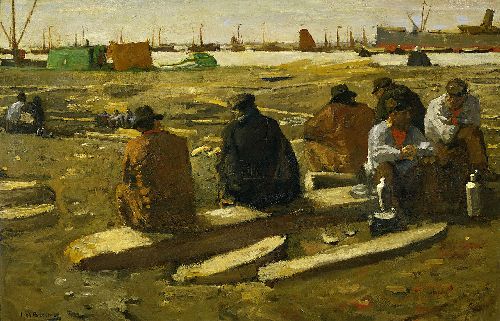 Lunch Break at the Building Site in the Van Diemenstraat in Amsterdam by George Hendrik Breitner
