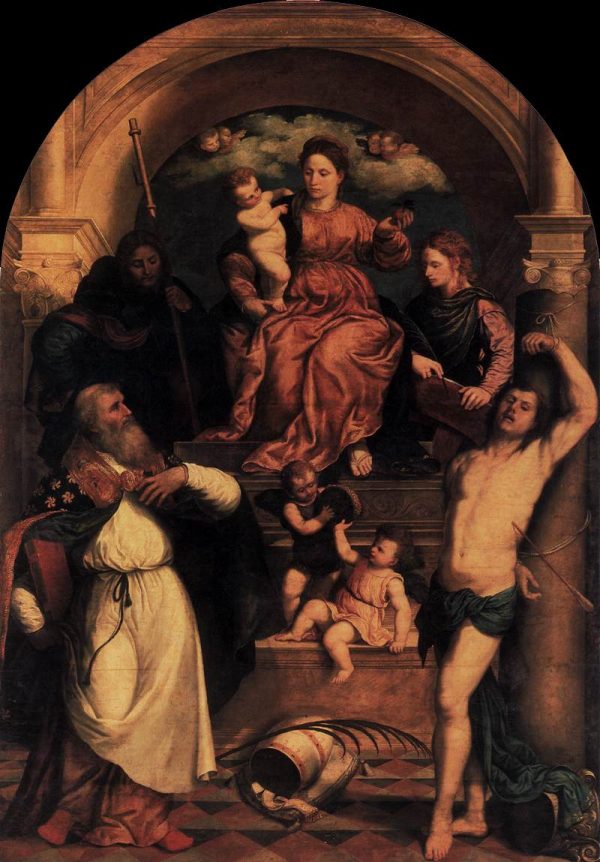 Madonna and Child with Saints by Paris Bordone