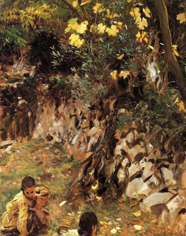 Girls Gathering Blossoms, Valdemosa, Majorca by John Singer Sargent