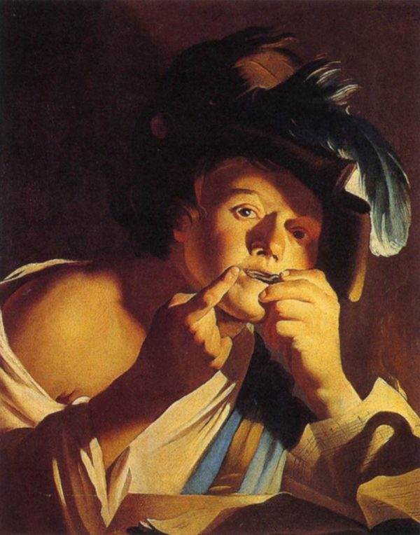 Man Playing a Jew's Harp by Dirck Van Baburen