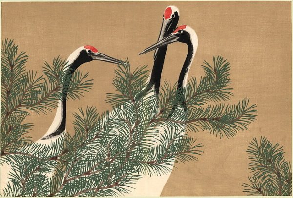 Manchurian Cranes by Kamisaka Sekka