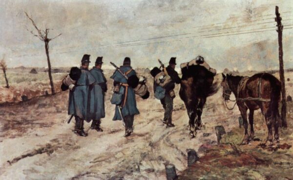 Marching Soldiers by Giovanni Fattori