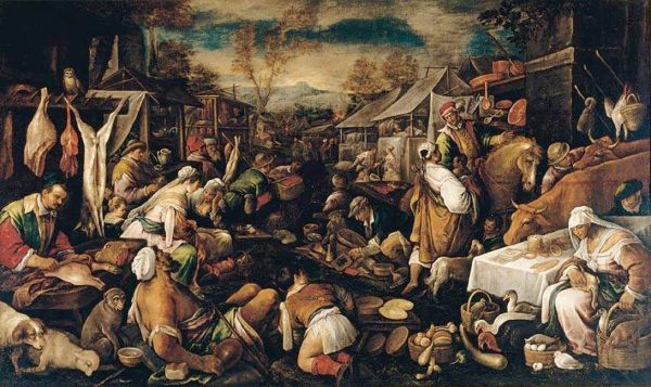 Market Scene by Francesco Bassano