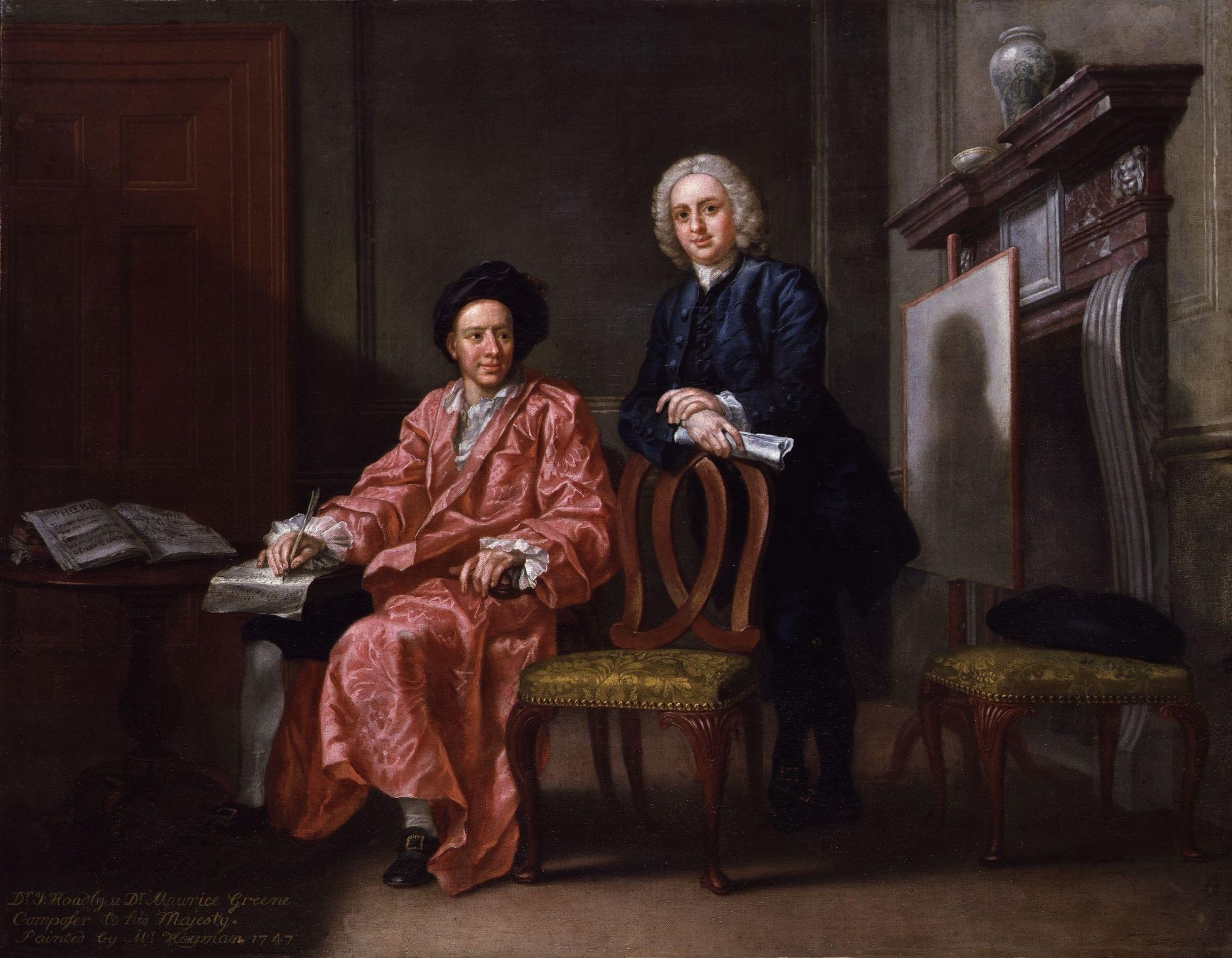 Maurice Greene and John Hoadly by Francis Hayman - hand-painted oil reproduction