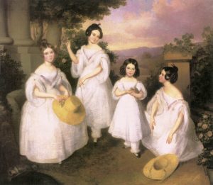 The Daughters of Istv Medgyasszay by Karoly Brocky - hand-painted oil reproduction