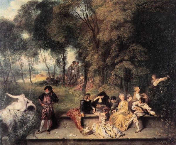 Merry Company in the Open Air by Antoine Watteau