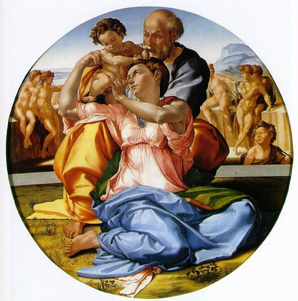 The Holy Family with the Infant John the Baptist by Michelangelo