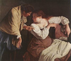 Two Women with a Mirror by Orazio Gentileschi - hand-painted oil reproduction