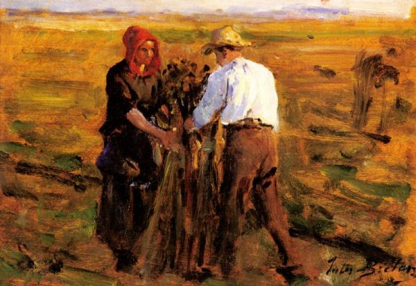 Mise En Tas Des Oeillettes by Jules Breton