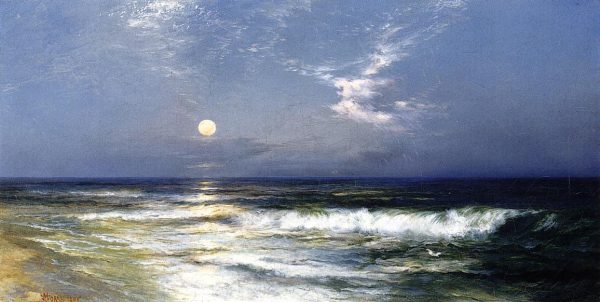 Moonlight Seascape by Thomas Moran