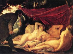 Venus and the Three Graces Surprised by a Mortal by Jacques Blanchard - hand-painted oil reproduction