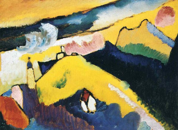 Mountain landscape with church by Wassily Kandinsky