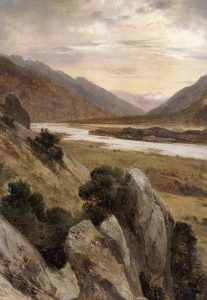 Mountainous Riverscape by Alexandre Calame - hand-painted oil reproduction