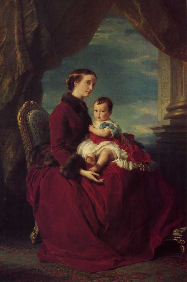 The Empress Eugenie Holding Louis Napoleon by Franz Xavier Winterhalter