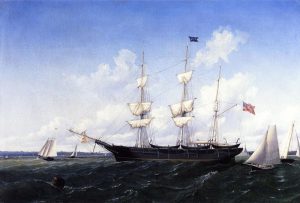 Whaling Bark 'J. D. Thompson' of New Bedford by William Bradford - hand-painted oil reproduction