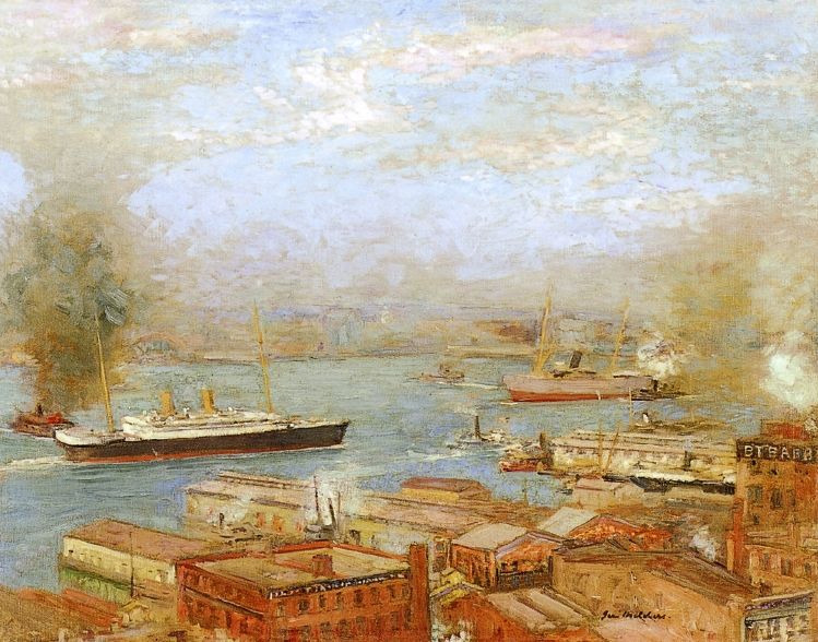 New York Harbor by Gari Melchers