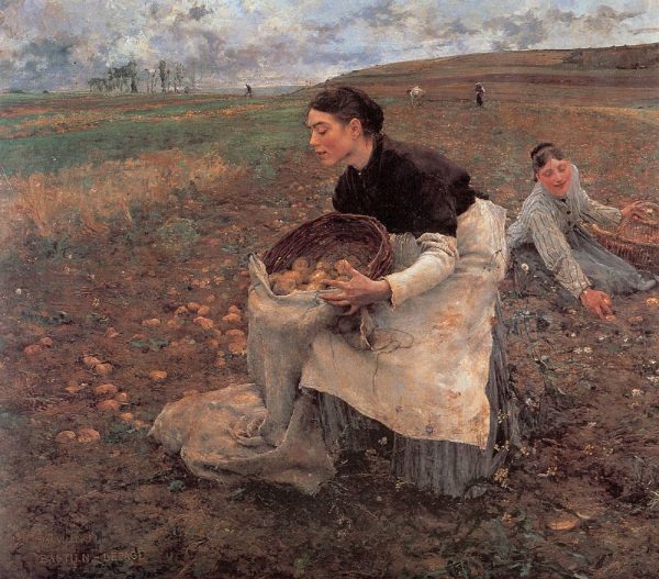 October - Gathering Potatoes by Lepage Jules Bastien