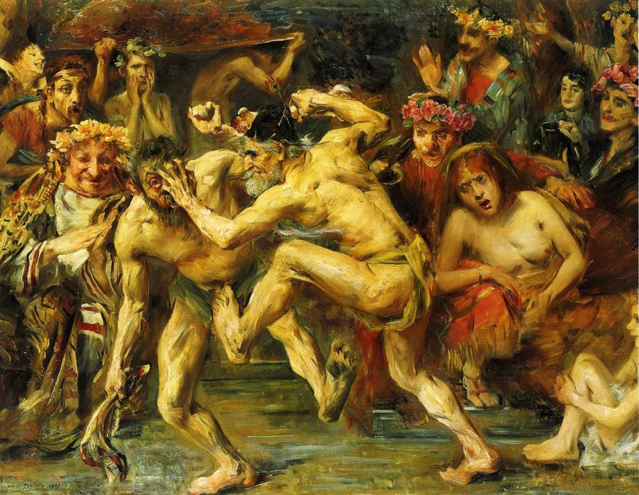 Odysseus Fighting with the Beggar by Lovis Corinth, 1903