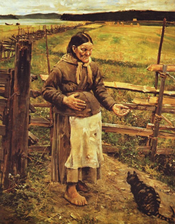 Old Woman and Cat by Akseli Gallen-Kallela