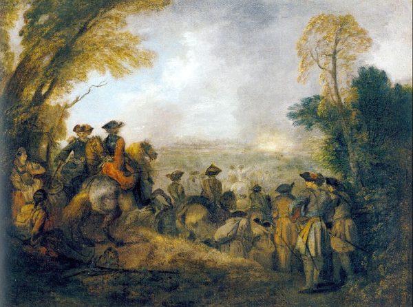On The March by Antoine Watteau