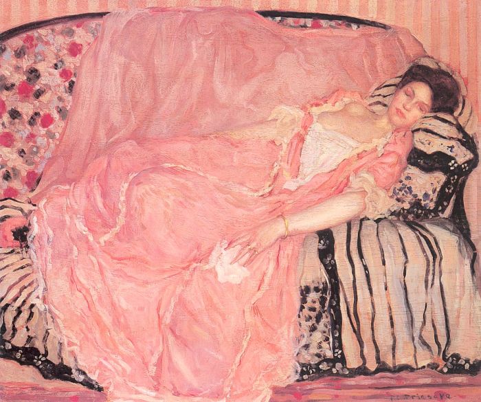 On the Couch by Frederick Carl Frieseke - hand-painted oil reproduction