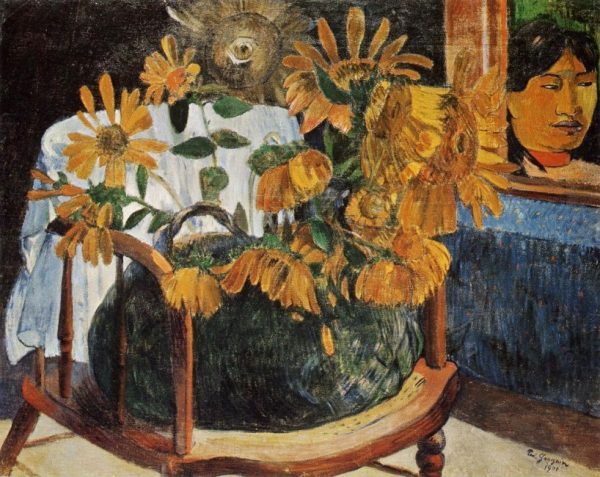 Sunflowers on an Armchair by Paul Gauguin
