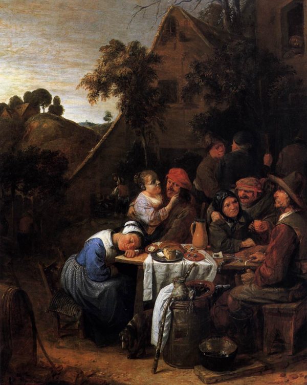 Peasants in front of a Village Inn by Joos van Craesbeek