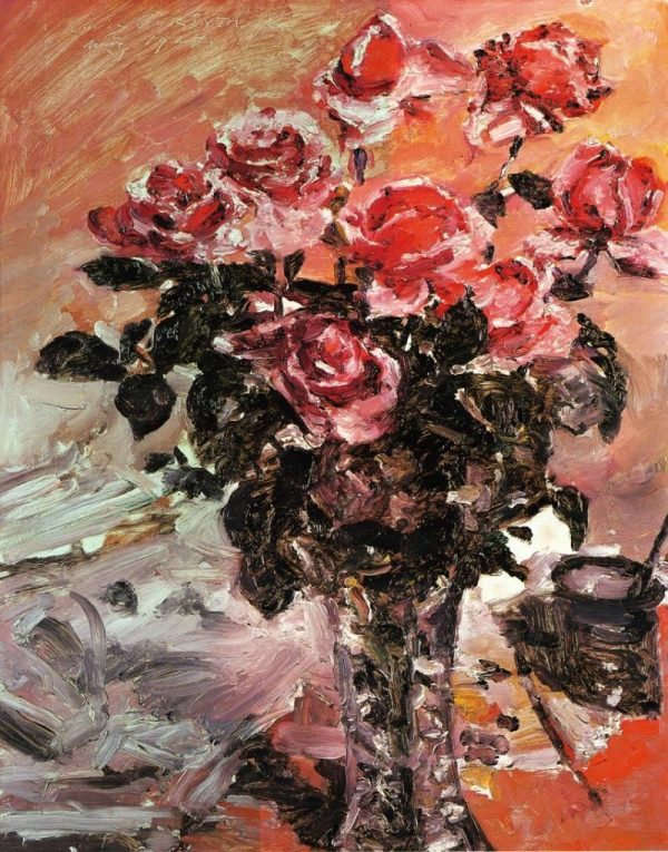 Pink Roses by Lovis Corinth
