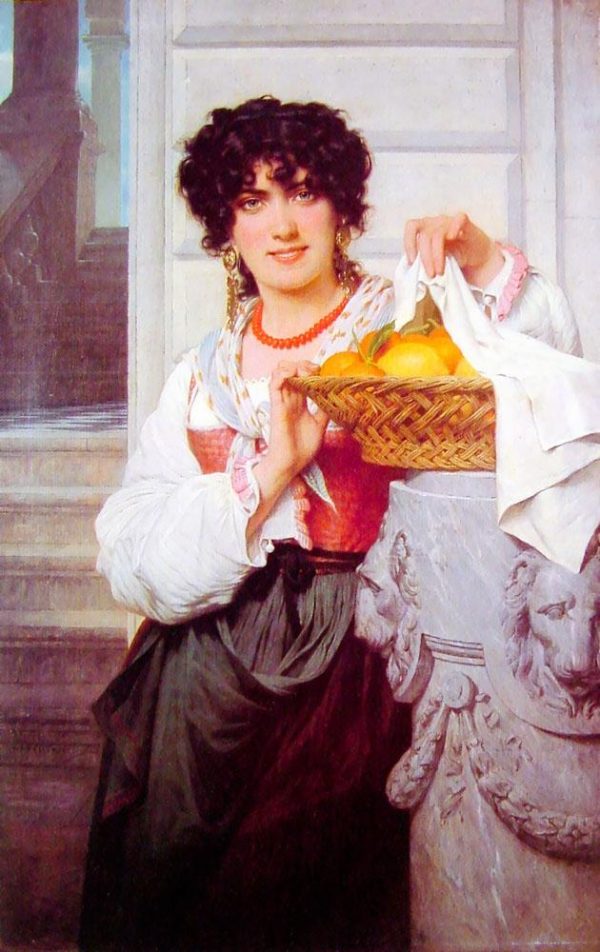 Pisan Girl With Basket Of Oranges And Lemons by Pierre Auguste Cot