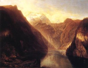 Pond in the Alps by Sandor Brodszky - hand-painted oil reproduction