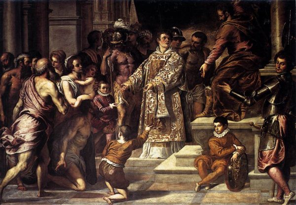 St. Lawrence Giving the Wealth to the Poor by Palma Giovane