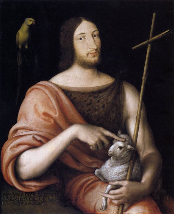 Portrait of Francois I as St John the Baptist by Jean Clouet