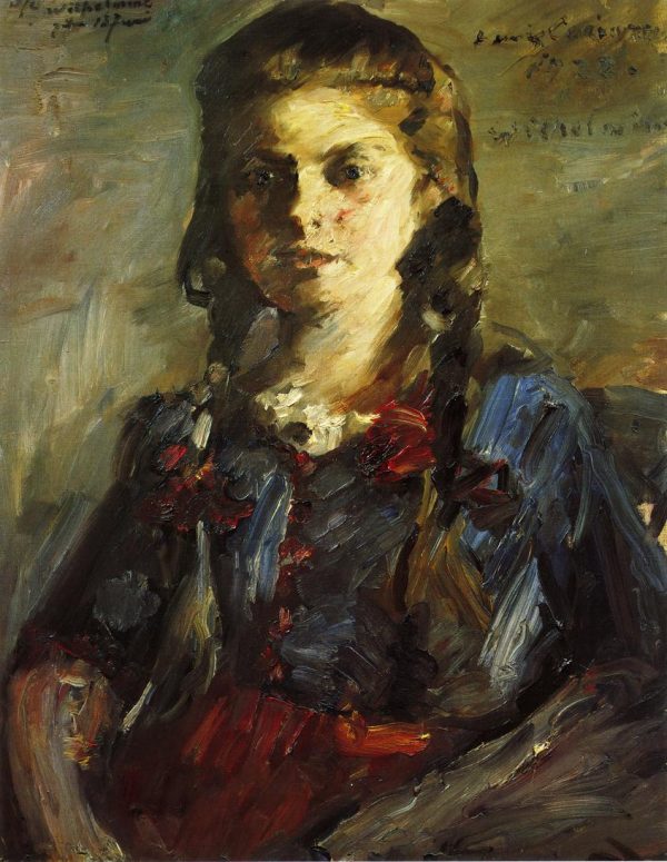 Portrait of Wilhelmine with Her Hair in Braids by Lovis Corinth