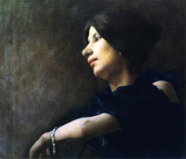 Portrait of a Lady in a Green Dress by Colin Campbell Cooper