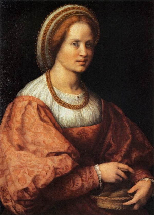 Portrait of a Woman with a Basket of Spindles by Andrea del Sarto