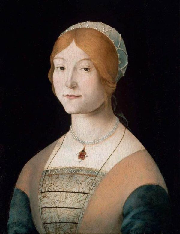 Portrait of a Woman with a Pearl Necklace by Lorenzo Costa