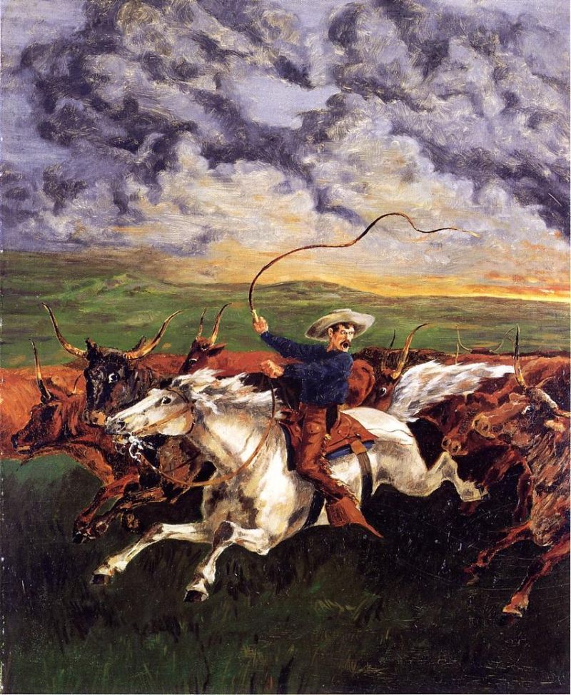 Prairie Fire by Frederic Remington - hand-painted oil reproduction