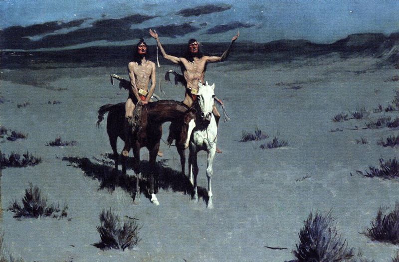Pretty Mother of the Night by Frederic Remington - hand-painted oil reproduction