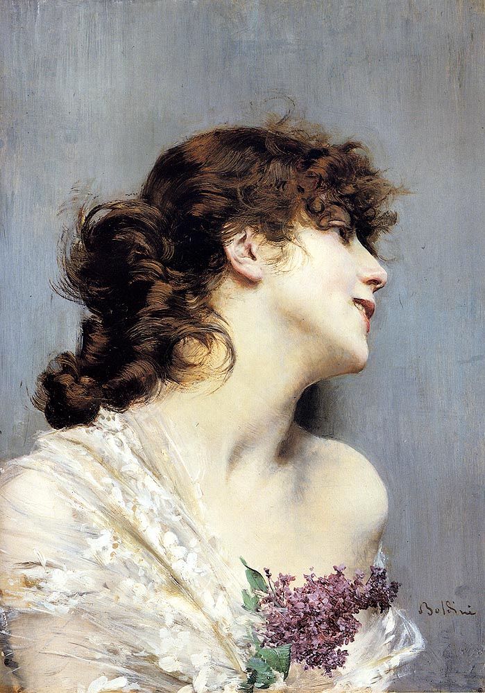 Profile Of A Young Woman by Giovanni Boldini