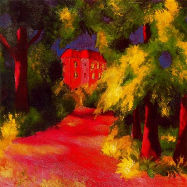 Red House In The Park by August Macke