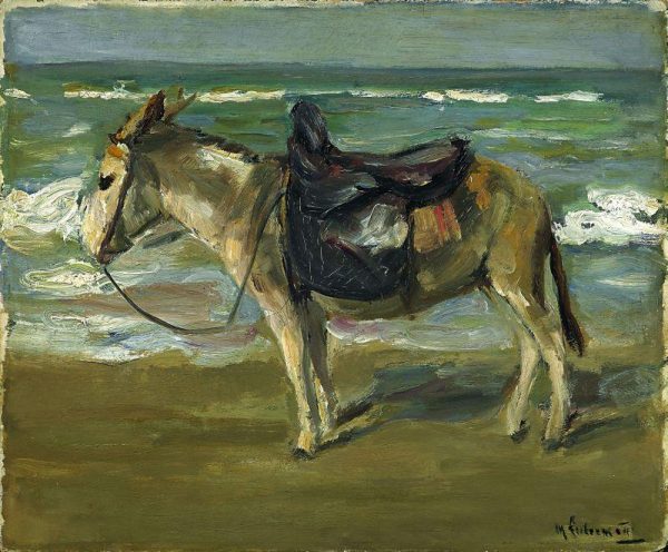 Reitesel am Strand by Max Liebermann