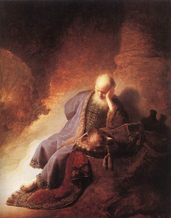 Jeremiah Lamenting the Destruction of Jerusalem by Rembrandt