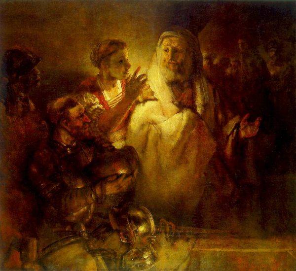 Peter Denouncing Christ 1660 by Rembrandt