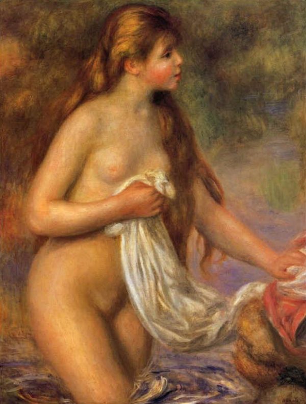 Bather with long hairs by Pierre Auguste Renoir