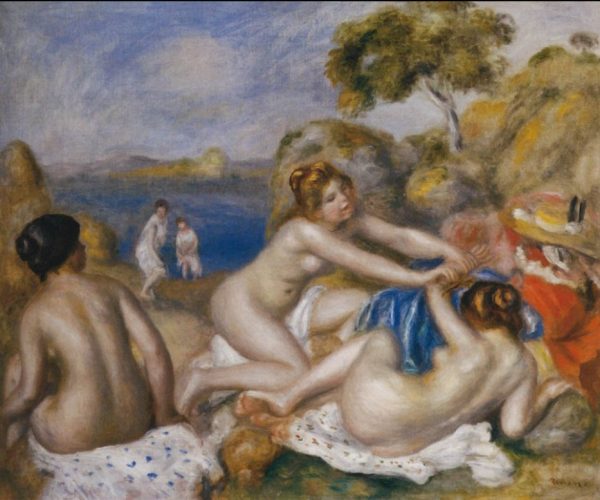 Bathers Playing with a Crab by Pierre Auguste Renoir