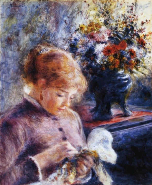 Lady Sewing by Pierre Auguste Renoir