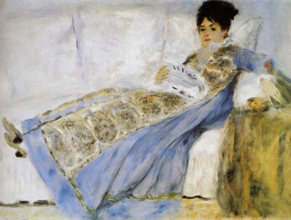 Madame Monet on a Sofa by Pierre Auguste Renoir