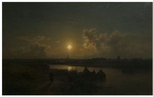 River with Moonlight Effect by Karl Adloff - hand-painted oil reproduction