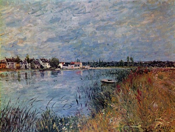 Riverbank at Saint-Mammes by Alfred Sisley